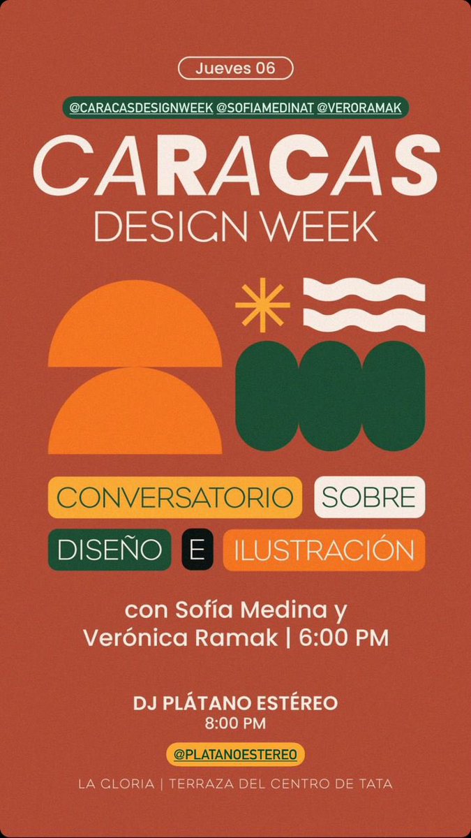 gabyarocha's tweet photo. Dentro de la #CaracasDesignWeek hoy vine a escuchar a Vero Ramak y Sofía Medina hablando de sus especialidades: Diseño e Ilustración.

Qué maravilla esta semana en la que “El Diseño toma Caracas" y muestra tanta creatividad y tanto talento como el de estas dos jóvenes. Aplausos. https://t.co/yiZtCrBSn4