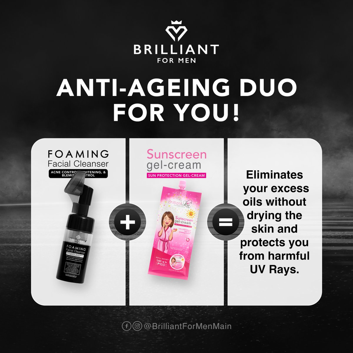 ANTI-AGEING DUO FOR YOU! 🤩

Get rid of excess oil while ensuring skin hydration to reduce the risk of dark spots and uneven skin tone by protecting against UV-induced pigmentation. 😉

#BrilliantForMen 🖤
#BrilliantSkinEssentials ✨