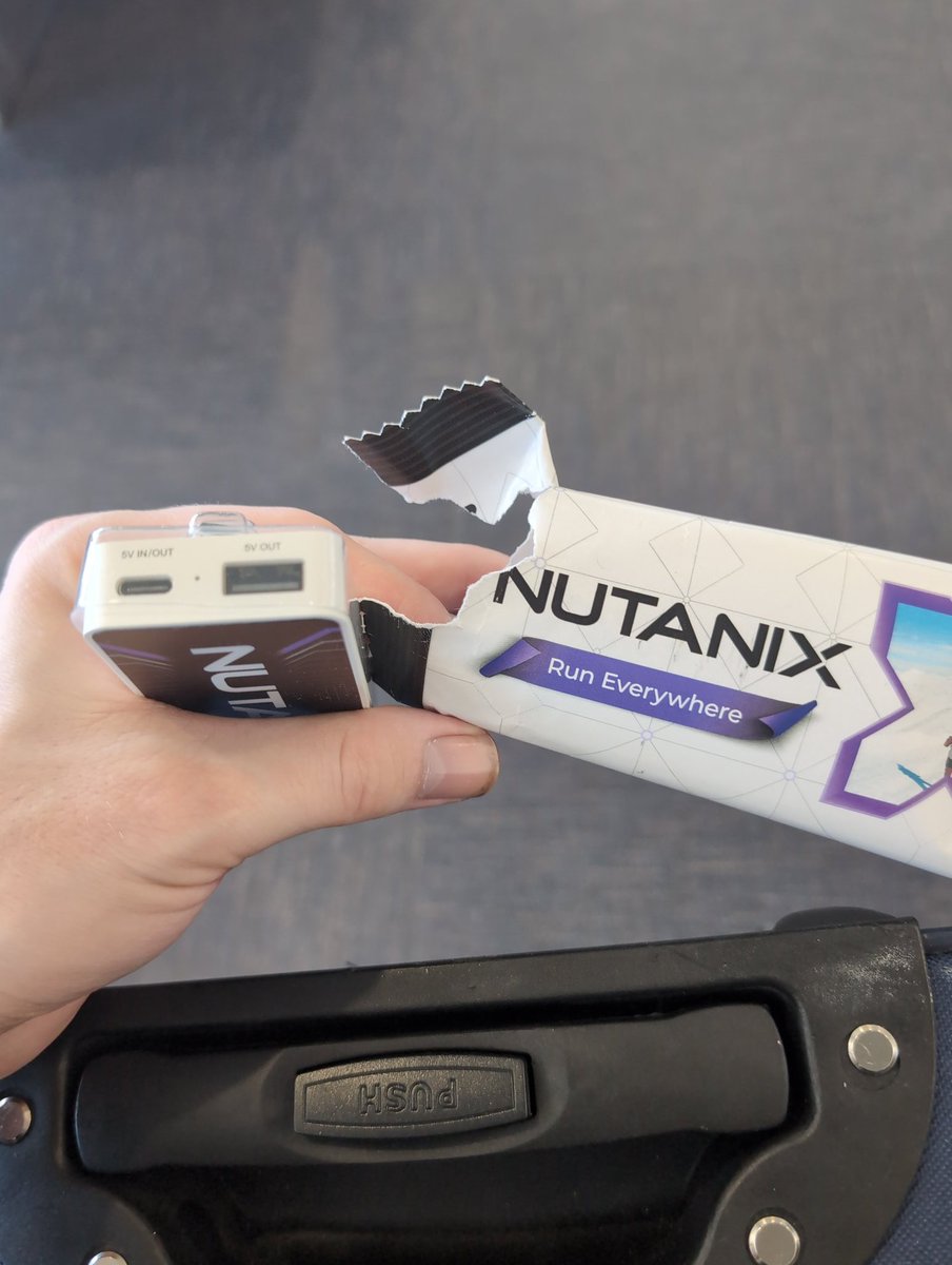 NebDemVet's tweet photo. @nutanix gave out great swag at Cisco Live this year except for one thing: I saved this for a mid-morning snack at the airport and was SEVERELY disappointed! https://t.co/9iywGg539v