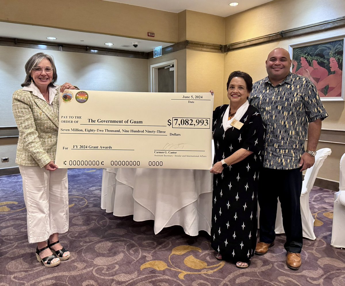AsstSecCantor's tweet image. Excited to share that technical assistance and capital improvement grants have been presented to the Government of Guam! These grants will focus on addressing the needs related to data development, public safety, training, and local capital building.
