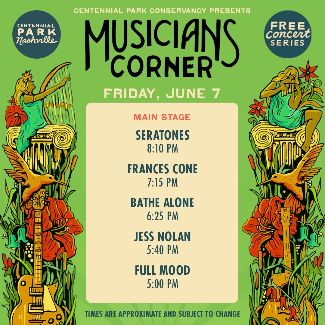 Your schedule for Friday, June 7 at Musicians Corner.