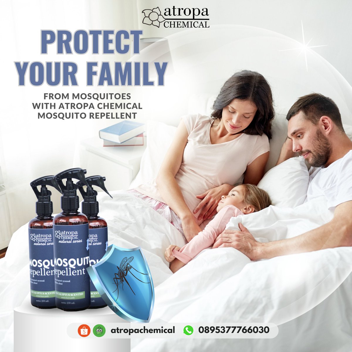 atropachemical's tweet image. Bersih aja gak cukup, ya kan #ATROFAM?

Melindungi keluarga dari gigitan nyamuk saat tidur merupakan bentuk proteksi garda terdepan supaya anggota keluarga kita terbebas dari gigitan nyamuk dan potensi penyakit yang dibawa. 🏘️
1/3