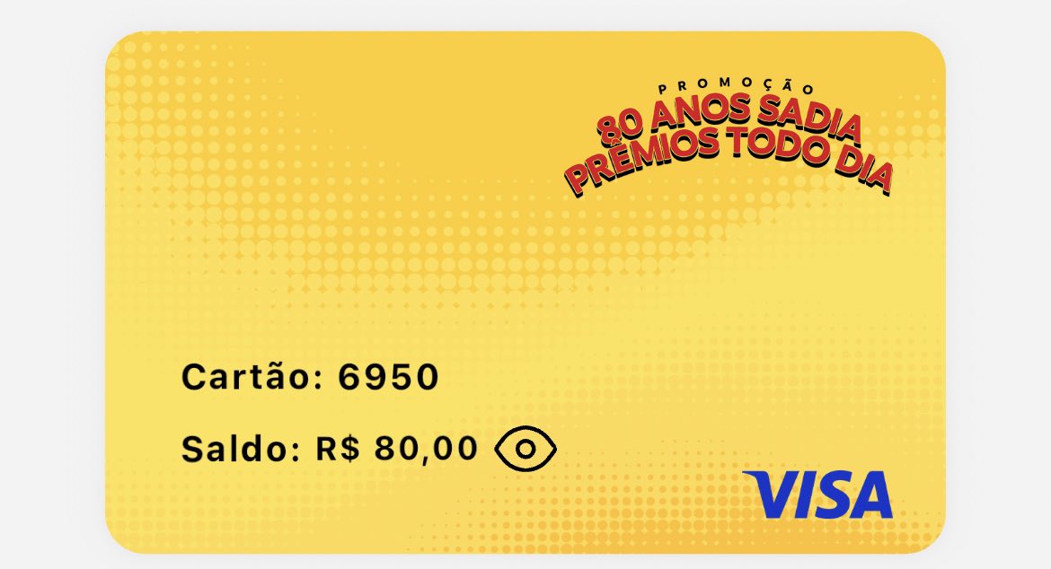 nao conhecia ngm q tivesse ganhado nessas promoções até q eu ganhei 80 conto da sadia obg sadia te amo so compro sadia 😌😮‍💨