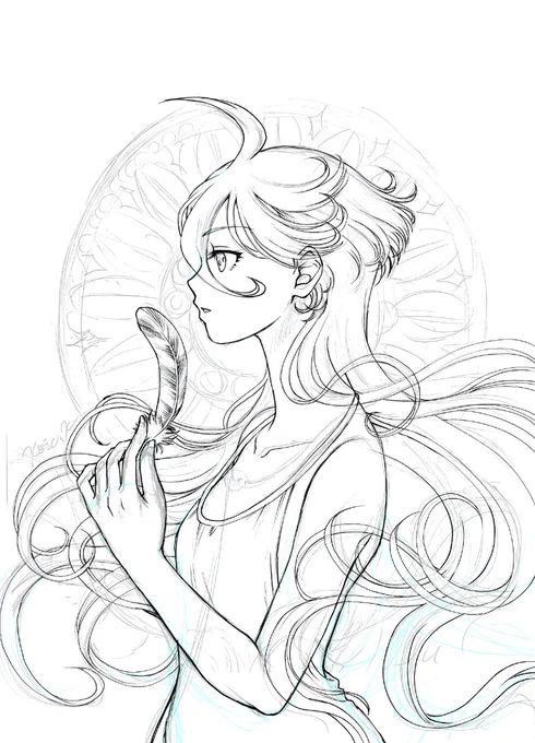 作業途中 人物ペン入れ

#リハビリ絵 #ミオリネ  #水星の魔女 #G_Witch 