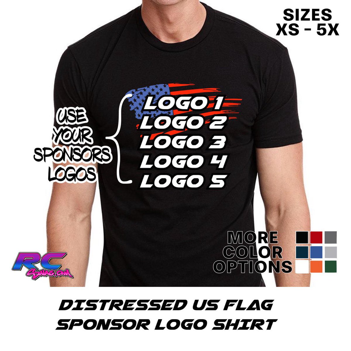 TheRealRCSWAG's tweet photo. Distressed US Flag Style Sponsor Logo T-Shirt
Design Your Own – Custom Sponsor T-Shirt with RC SWAG!
Pick your t-shirt size, t-shirt color, enter your sponsor logo(s) to create a custom sponsor t-shirt! https://t.co/CjEnsnJ3Kq https://t.co/hAEyDLiBJf