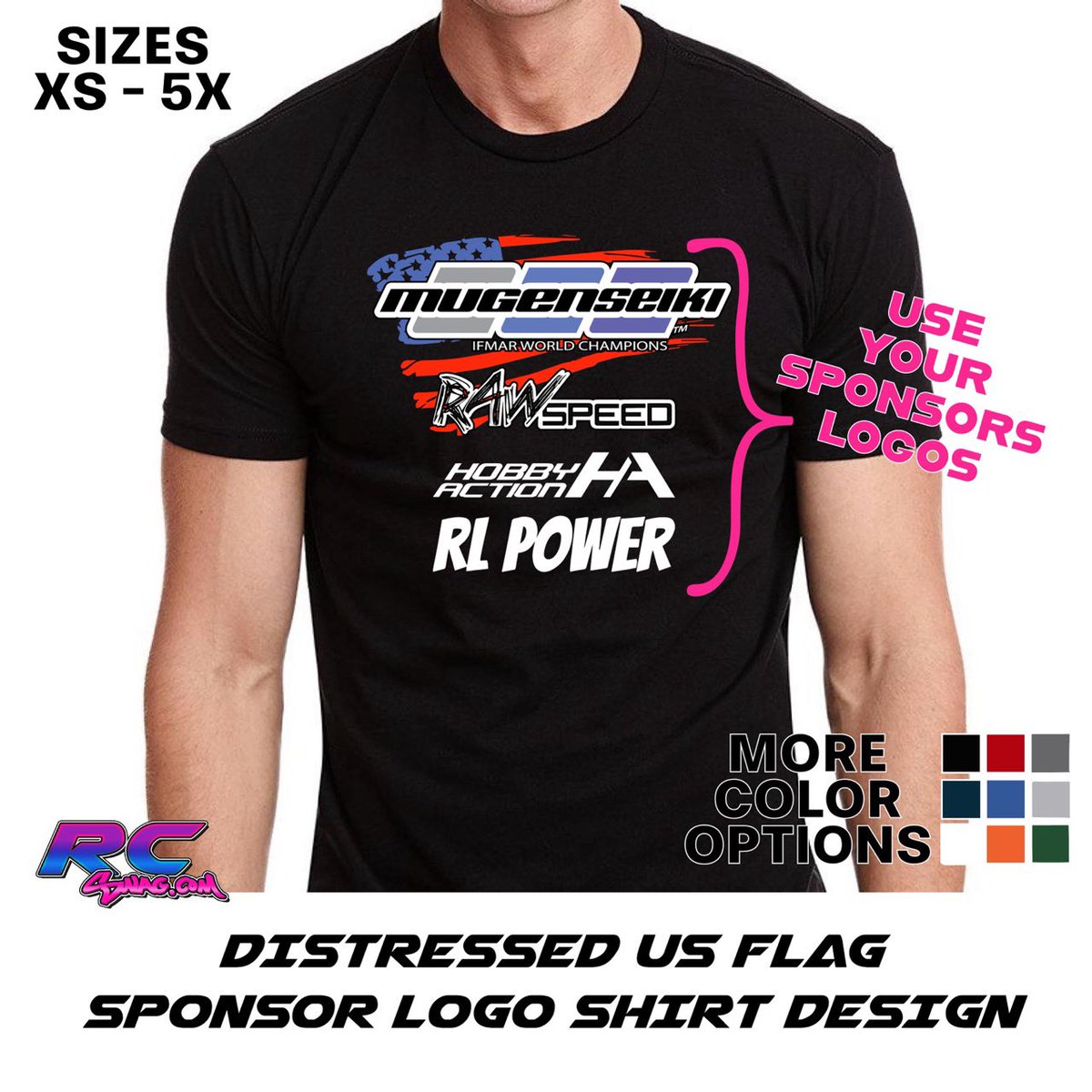 TheRealRCSWAG's tweet photo. Distressed US Flag Style Sponsor Logo T-Shirt
Design Your Own – Custom Sponsor T-Shirt with RC SWAG!
Pick your t-shirt size, t-shirt color, enter your sponsor logo(s) to create a custom sponsor t-shirt! https://t.co/CjEnsnJ3Kq https://t.co/hAEyDLiBJf