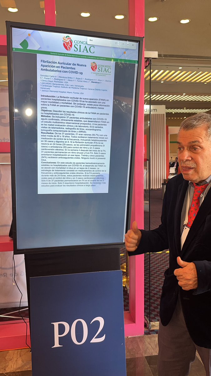 Carlos I Ponte N (@drpontecarlosi) on Twitter photo Presentando nuestro 2do póster. Nuevo diagnósticos de FIBRILACION AURICULAR post COVID agudo. El maestro <a href="/mencardio/">Ivan Mendoza</a> dando cátedra de calidad y humildad. <a href="/torresviera/">José Miguel Torres Viera</a> <a href="/igormorr/">Igor Morr</a> <a href="/CardiologiaSVC/">Sociedad Venezolana de Cardiología</a> <a href="/SIAC_cardio/">SIAC</a> #congresoSIAC Presentando nuestro 2do póster. Nuevo diagnósticos de FIBRILACION AURICULAR post COVID agudo. El maestro <a href="/mencardio/">Ivan Mendoza</a> dando cátedra de calidad y humildad. <a href="/torresviera/">José Miguel Torres Viera</a> <a href="/igormorr/">Igor Morr</a> <a href="/CardiologiaSVC/">Sociedad Venezolana de Cardiología</a> <a href="/SIAC_cardio/">SIAC</a> #congresoSIAC