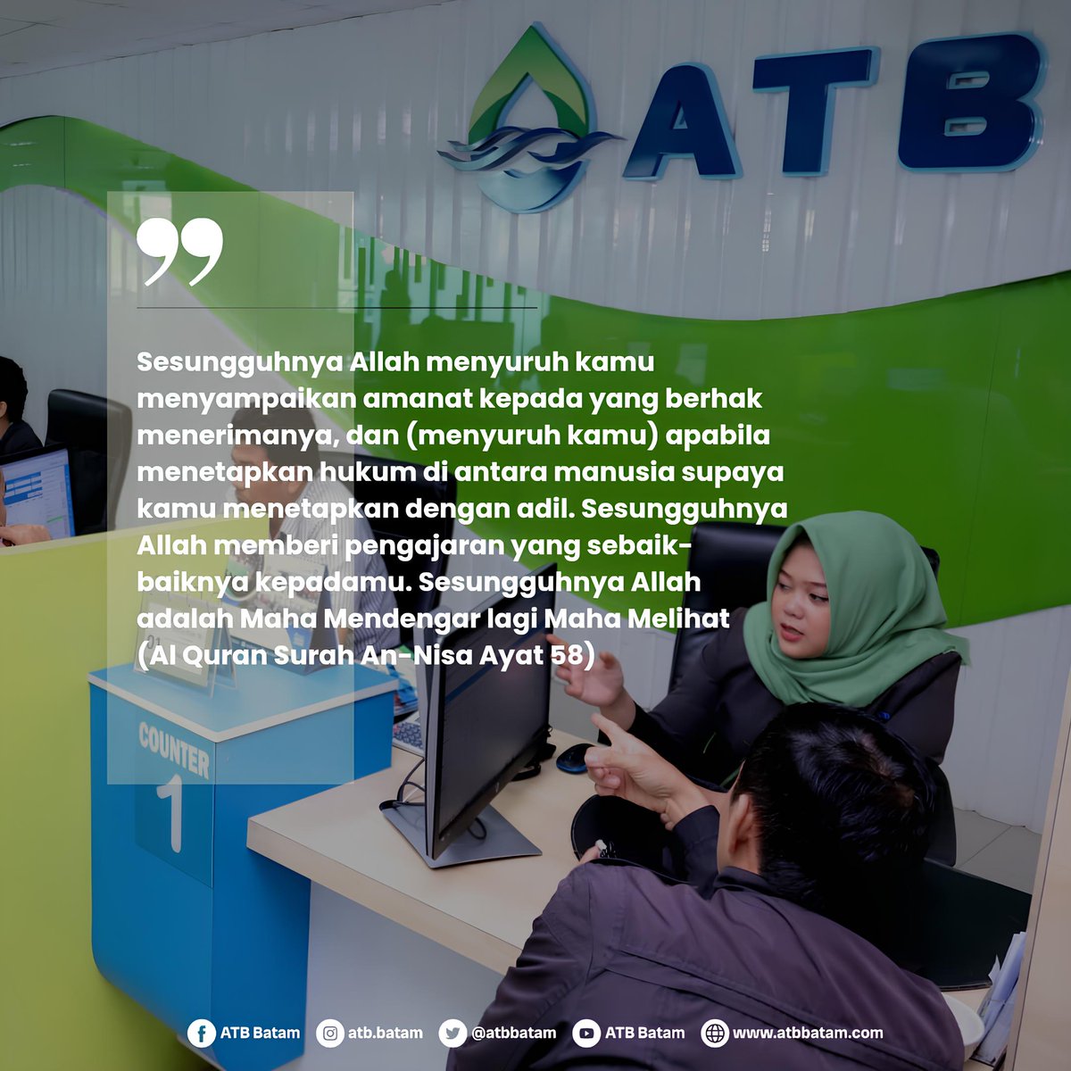 Keadilan adalah tiang dari setiap urusan. Dalam Al Quran Surah An-Nisa Ayat 58, Allah memerintahkan kita untuk menunaikan amanah kepada yang berhak dan menetapkan hukum dengan adil. 

#MotivasiJumat #AnNisa58 #InsanATB #Handal