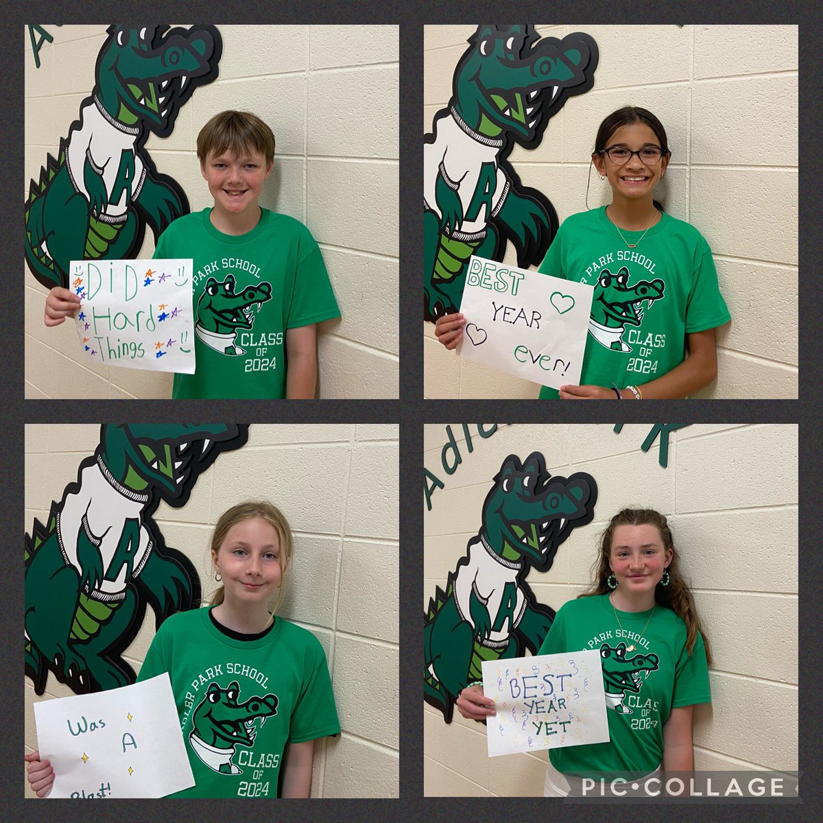 MrsPiskuleD70's tweet photo. Our Year in Three Words! Congratulations 5th graders, and thank you Mrs. Miller and Mrs. Lindsay for joining us for this final farewell  activity! #d70gators #d70shinyapple https://t.co/Mz6HiIm9Ek