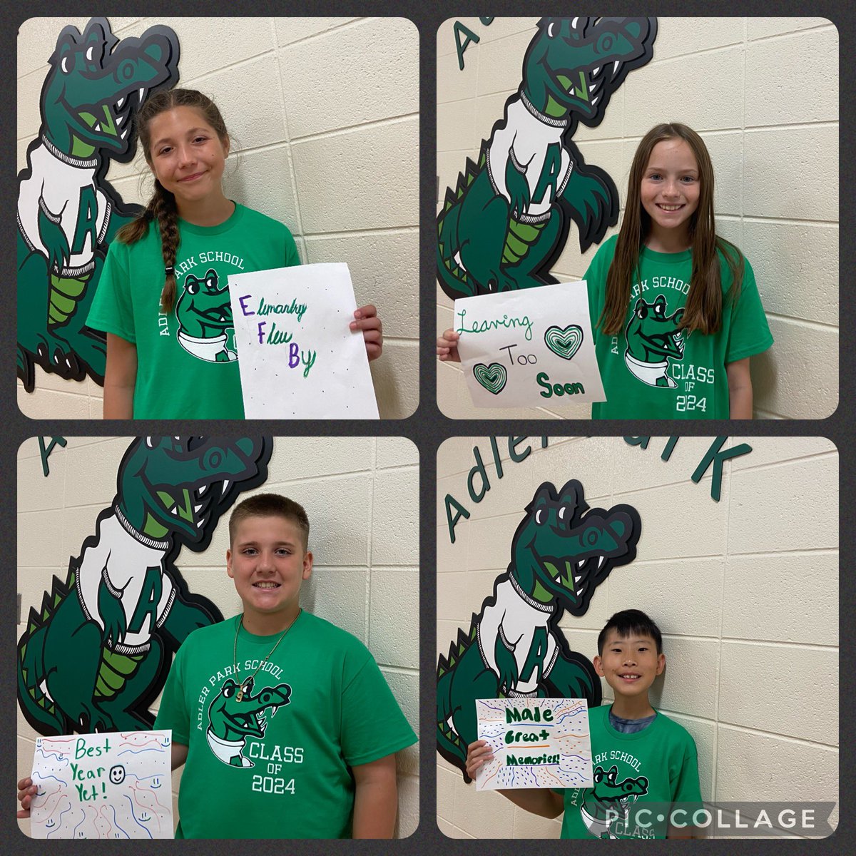 MrsPiskuleD70's tweet photo. Our Year in Three Words! Congratulations 5th graders, and thank you Mrs. Miller and Mrs. Lindsay for joining us for this final farewell  activity! #d70gators #d70shinyapple https://t.co/Mz6HiIm9Ek