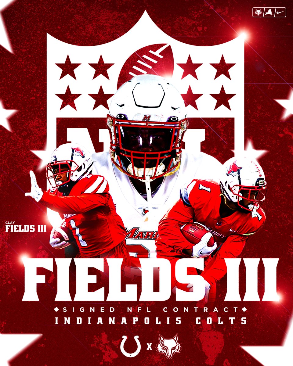 Marist Football (@marist_fball) on Twitter photo Congratulations to <a href="/ClayFieldsIII/">Clay Fields</a> for signing with the Indianapolis Colts!
Clay played for us from 2018-22. He was an All-American in 2021, and All-PFL as a defensive back & return specialist in 2022. Clay was one of our captains in 2022.
Best of luck in the NFL, Clay! Congratulations to <a href="/ClayFieldsIII/">Clay Fields</a> for signing with the Indianapolis Colts!
Clay played for us from 2018-22. He was an All-American in 2021, and All-PFL as a defensive back & return specialist in 2022. Clay was one of our captains in 2022.
Best of luck in the NFL, Clay!