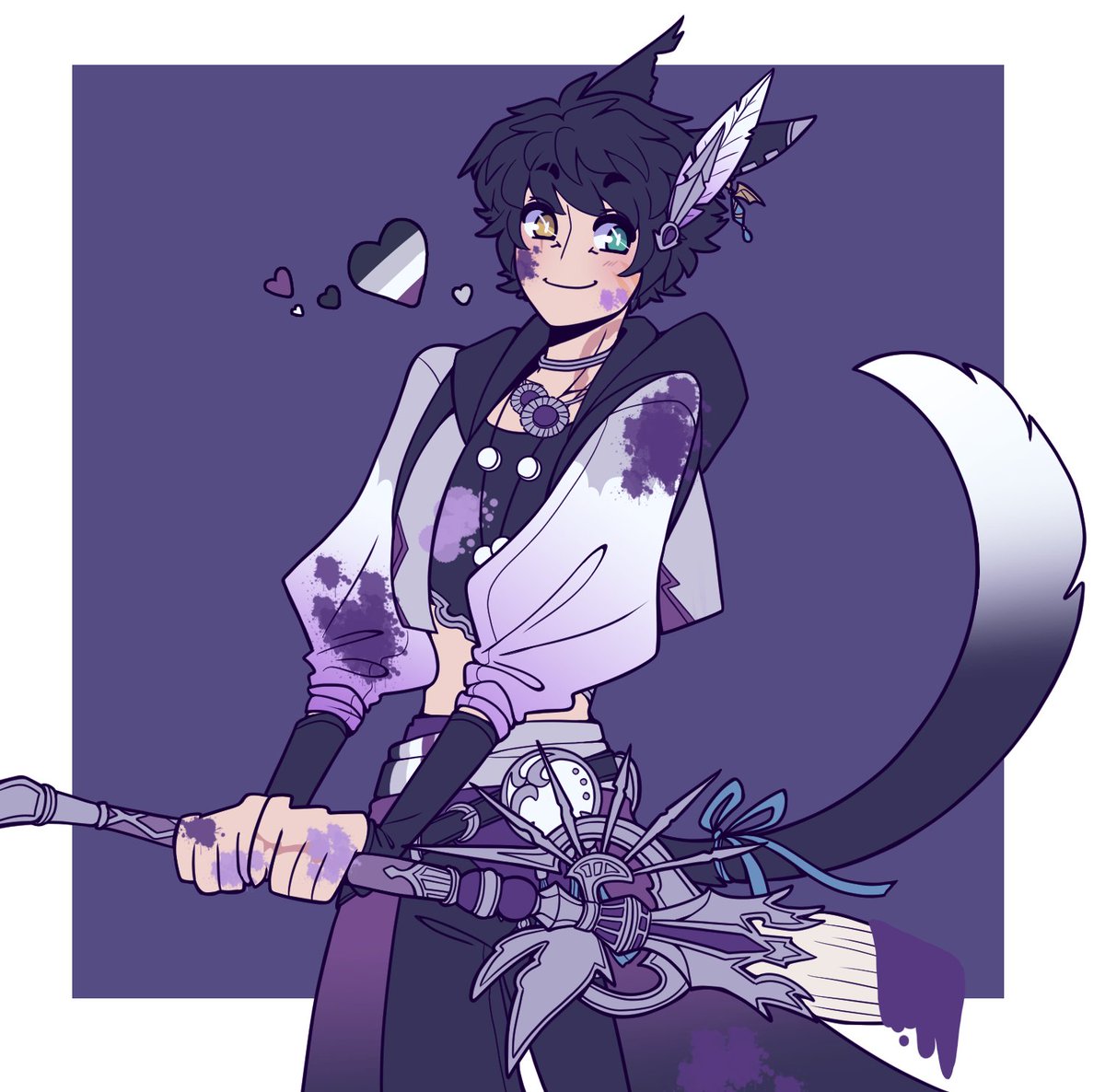 DaPandaBanda's tweet photo. happy pride! 🖤🩶🤍💜 https://t.co/xZTpzES5MK