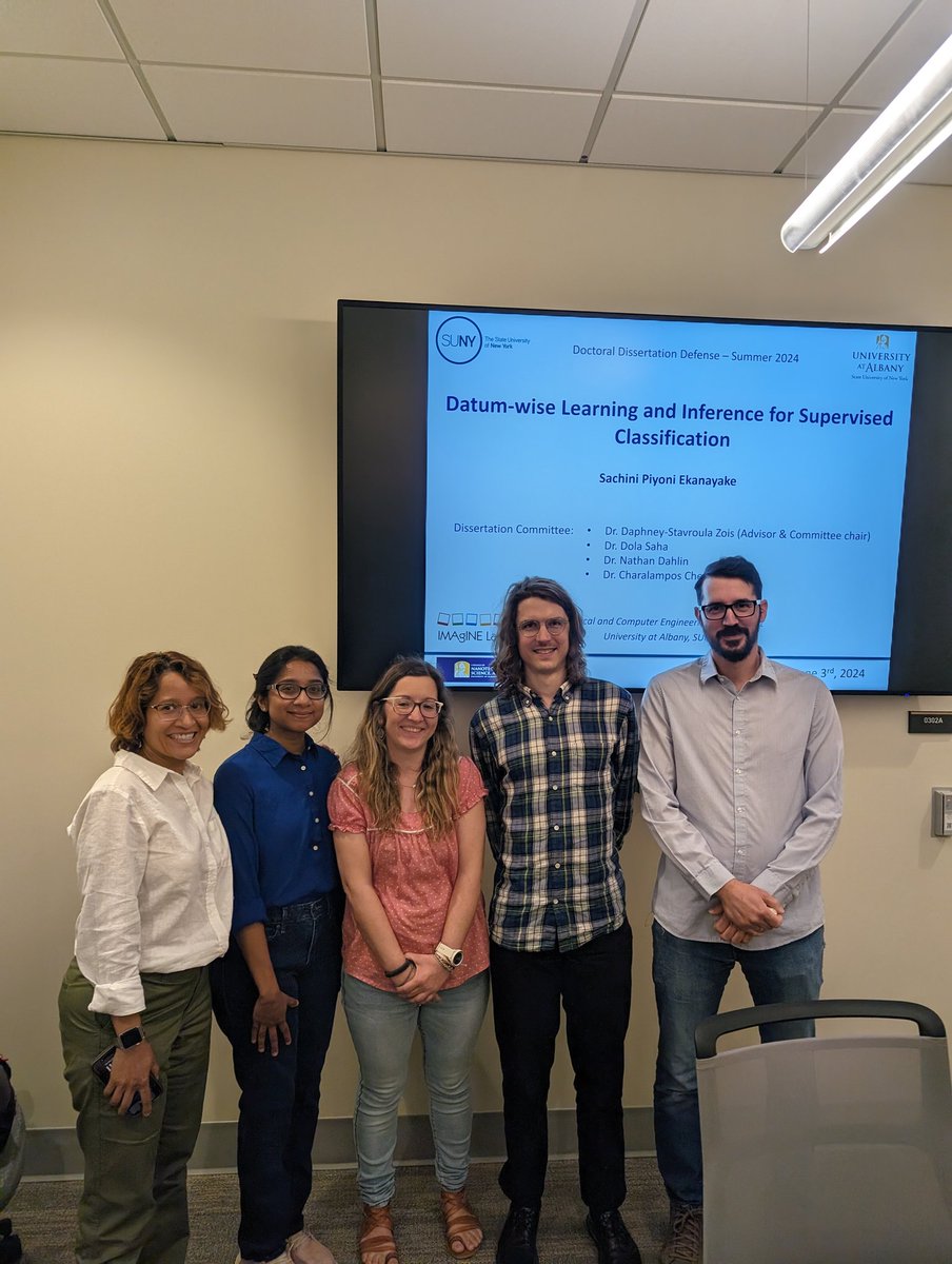 My PhD student, Sachini Ekanayake, successfully defended her thesis on datum-wise learning &amp; inference for supervised classification 🎉! She focused on interesting problems at the intersection of instance-wise feature acquisition and classifier selection #ualbany #machinelearning