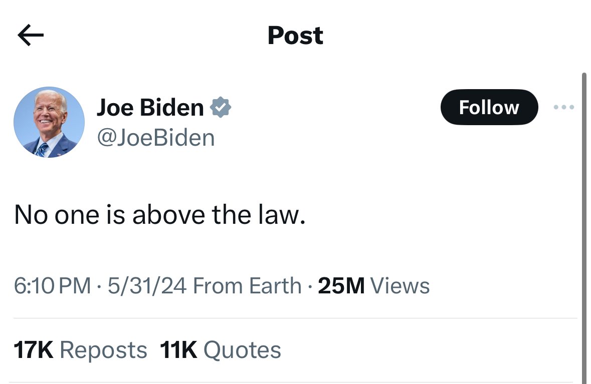 PasReport's tweet image. No one is above the law, except:
James Clapper- lied to #Congress/never charged
John Brennan- lied to Congress/never charged
John Brennan/ #CIA- spying on sitting members of the Senate intelligence committee/no one charged
Lois Lerner- weaponized IRS/found in contempt of…