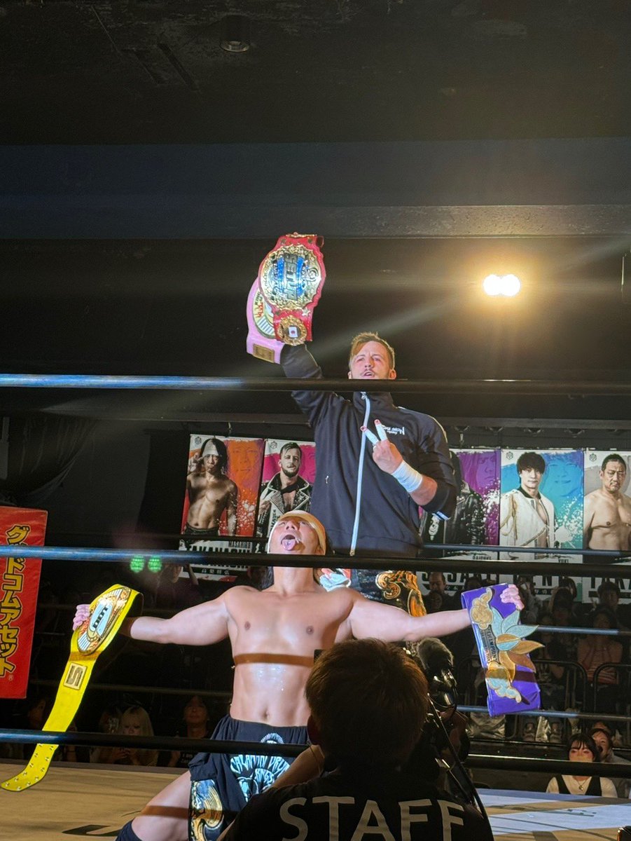 El_Soo218's tweet photo. 2024.6.5 DDT 新宿FACE
What are you doing 2024 TOUR
in SHINJUKU
CDK5周年おめでとう��ざいます!!!
#ddtpro
#CDK5th
#クリス・ブルックス 選手
#高梨将弘 選手 https://t.co/aj5XpTDfTS