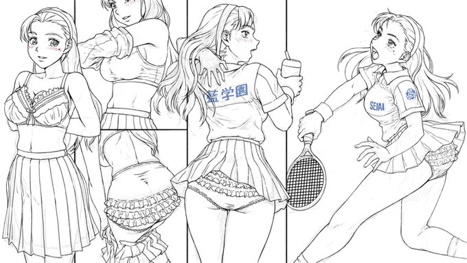 部活少女★ドミネーション テニス編 2ページ目のペン入れ
だいぶ前に途中まで描いたので修正しながら仕上げました😓 