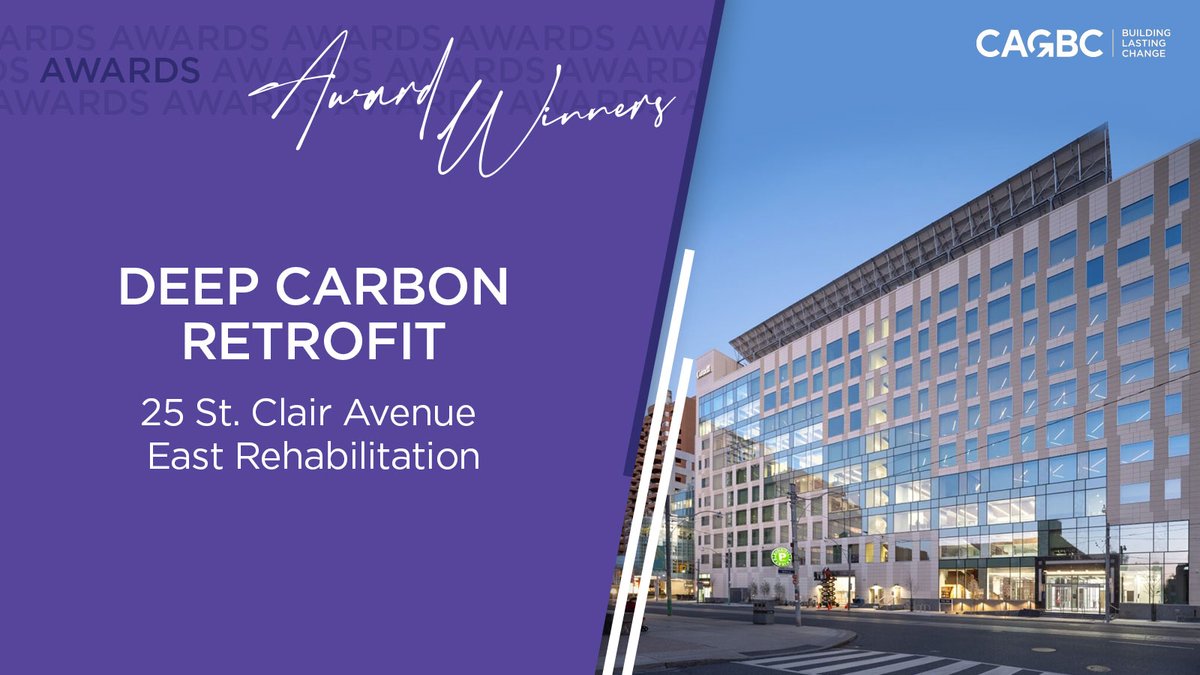 CAGBC (@cagbc) on Twitter photo The 25 St. Clair Avenue East Rehabilitation project is the winner of the #CAGBCAward for a Deep Carbon Retrofit. This Toronto project cut 7,7k tonnes of embodied carbon and diverted 81% of construction waste from landfill. Congrats!
<a href="/DIALOG/">DIALOG</a> <a href="/PSPC_SPAC/">Public Services and Procurement Canada</a> <a href="/BGIS_na/">BGIS North America/Amérique du nord</a> <a href="/UrbaconBuilding/">URBACON</a> The 25 St. Clair Avenue East Rehabilitation project is the winner of the #CAGBCAward for a Deep Carbon Retrofit. This Toronto project cut 7,7k tonnes of embodied carbon and diverted 81% of construction waste from landfill. Congrats!
<a href="/DIALOG/">DIALOG</a> <a href="/PSPC_SPAC/">Public Services and Procurement Canada</a> <a href="/BGIS_na/">BGIS North America/Amérique du nord</a> <a href="/UrbaconBuilding/">URBACON</a>