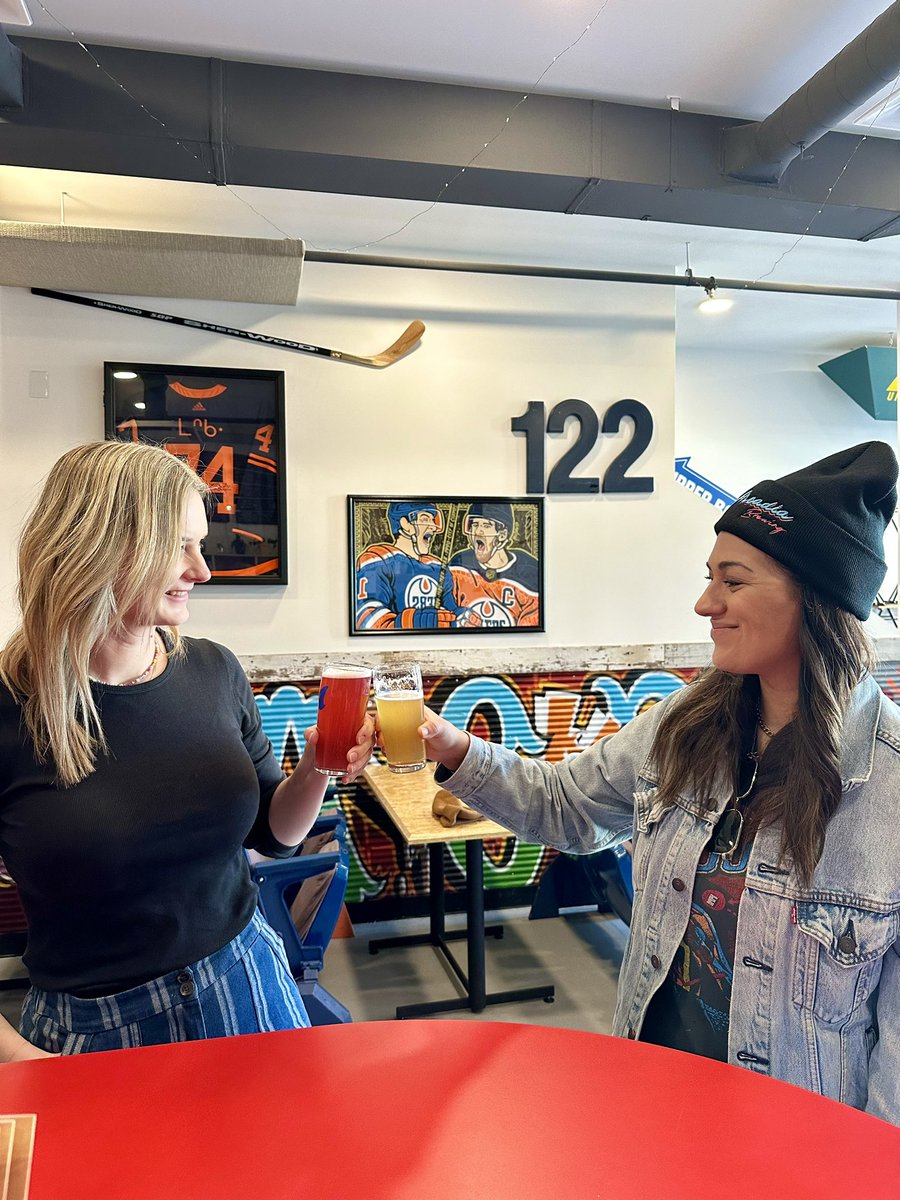 COLLAB ALERT! 🚨 
Our friends Claire &amp; Paulina, minus Quinn from The bits podcast swung by for a “peachy” collaboration, set to release by month’s end! If you’re a fan of the Rockford Peaches, summer brews, and awesome women talking about sports, you won’t wanna miss this collab