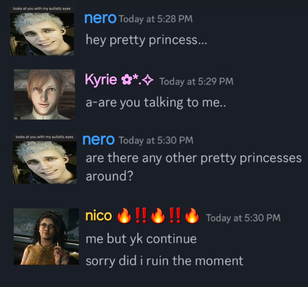 necromancyofgay's tweet image. nico can't catch a fucking break with them around