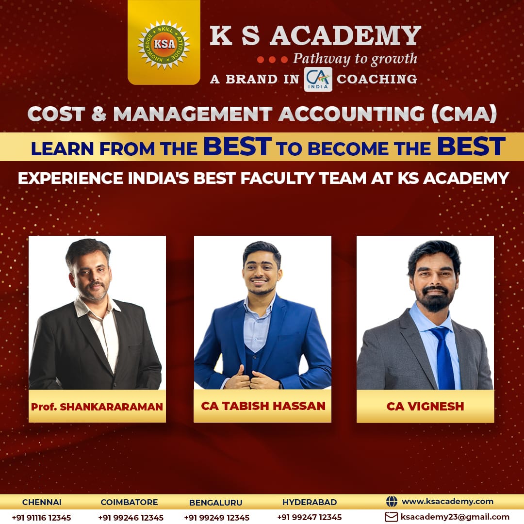 ksacademyca's tweet image. Mind-Blowing Classes for CA Intermediate May-2025 will commence from August month!

Get ready to experience High-Class CA Coaching from Highly Eminent and Experienced Faculty Members! Part 2

Register now; ksacademy.co.in

#caintermediateclasses #caintermediate #ksacademy