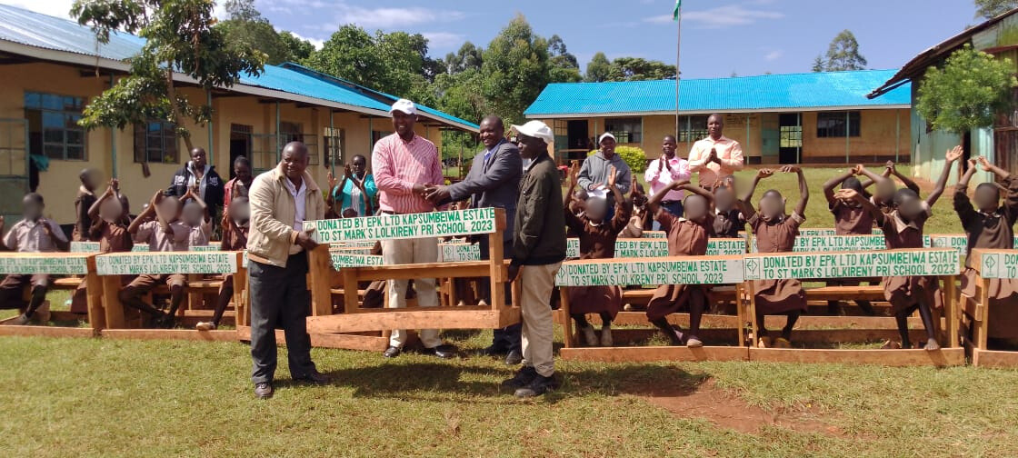 EPK Kapsumbeiwa estate donated 20 desks to St. Marks Lolkireny Primary school to help improve the learning environment as part of our commitment to the realization of SDG4 - quality education.

#SDG4 #EasternProduceKenya #EPK