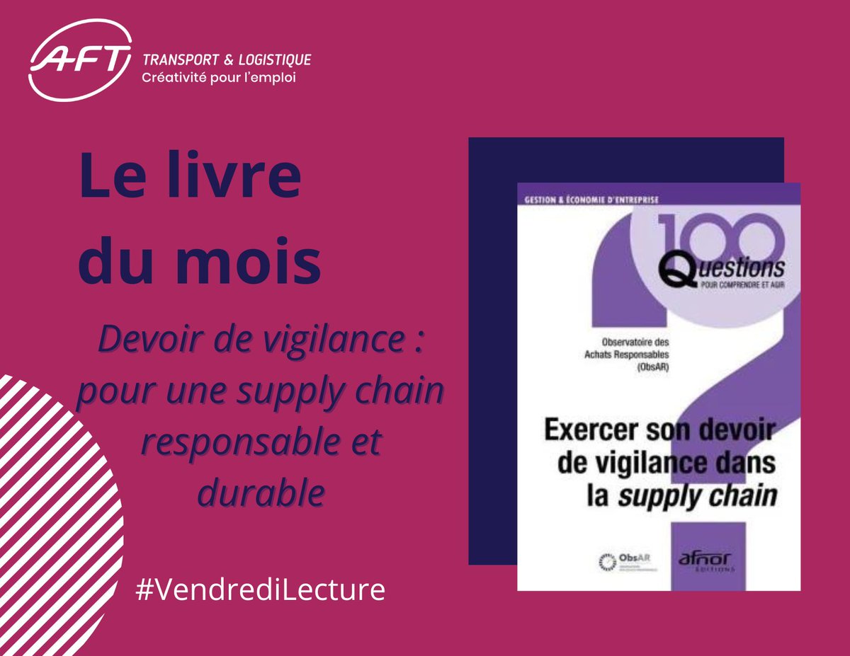 #VendrediLecture - Ce mois-ci, avec "Exercer son devoir de vigilance dans la supply chain" #ObsAR éd. <a href="/AFNOR/">AFNOR</a>, découvrez en 100 questions/réponses comment maîtriser les risques et tendre vers une chaîne d'approvisionnement responsable et durable ♻
➡ rb.gy/8fxpii