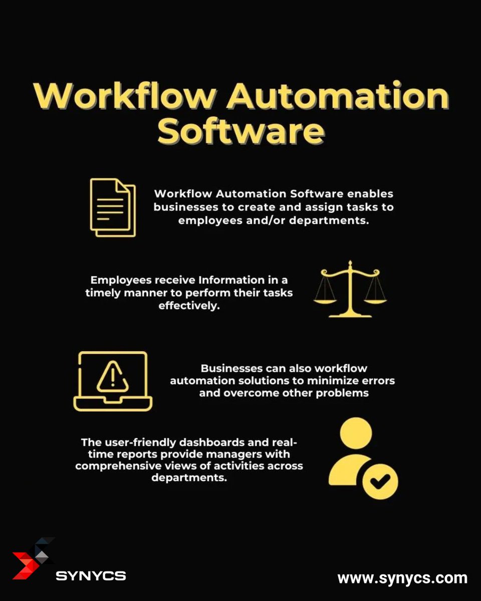 SynycsGroup's tweet image. 𝐁𝐨𝐨𝐬𝐭 𝐘𝐨𝐮𝐫 𝐏𝐫𝐨𝐝𝐮𝐜𝐭𝐢𝐯𝐢𝐭𝐲 𝐰𝐢𝐭𝐡 𝐖𝐨𝐫𝐤𝐟𝐥𝐨𝐰 𝐀𝐮𝐭𝐨𝐦𝐚𝐭𝐢𝐨𝐧 𝐒𝐨𝐟𝐭𝐰𝐚𝐫𝐞!
Say goodbye to tedious manual tasks and hello to seamless efficiency with Workflow Automation Software.
👉 Discover More: synycs.com/CSRobotic.html
#AIWorkflowAutomation