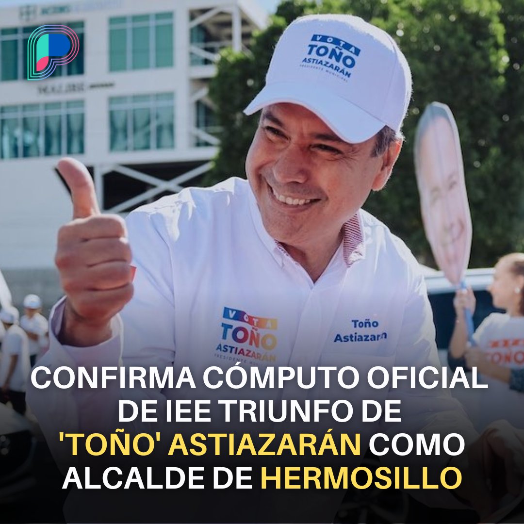 ProyectoPuente's tweet photo. 🔴 Confirma cómputo oficial de @IEESonora triunfo de @tonoastiazaran como alcalde de #Hermosillo.

Con más de 155 mil votos, el candidato de PRI-PAN-PRD se convirtió en el primer munícipe en reelegirse en la capital y el más votado en la historia de la ciudad, superando al exalcalde Alejandro López Caballero.

🔗 https://t.co/gVnpQNxdkz

#ProyectoPuente