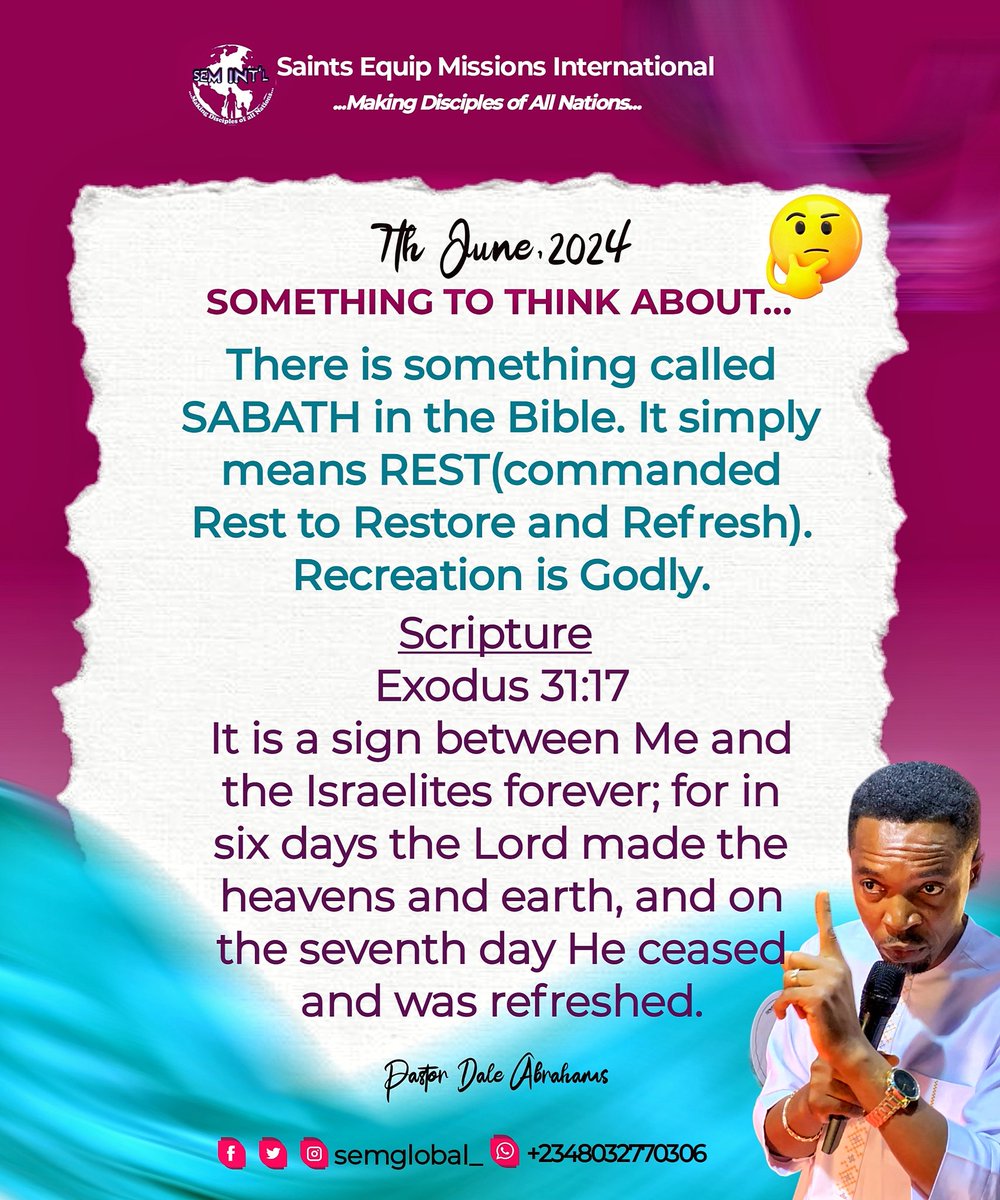 SEMGLOBAL_'s tweet photo. #somethingtothinkaboutday7
#semglobal_ 
#pstdaleabrahams 
#feedyoursoul
#feedfeed 
#HappyWeekend https://t.co/3jB9LuRWKB