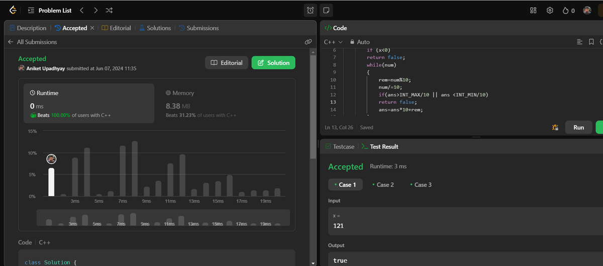 uaniket2906's tweet image. Spend My Morning with Leetcode What abt yours ?

#CodingStruggles #100daysofcodechallenge #softwaredeveloper #codingwalichai #leetcode