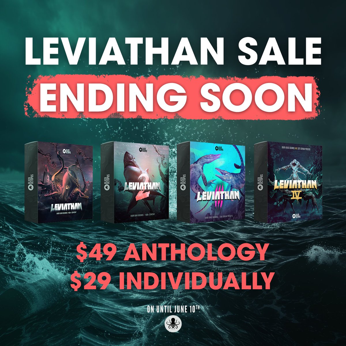 _blackoctopus_'s tweet image. Don&apos;t Miss Out: Get up to 83% off on our best-selling sample packs - Leviathan sale ends June 10th. Link in bio
#technoproduction #musicsamples #royaltyfreemusic #musicproduction #technoproducer #producer #musicproducer #technomusic