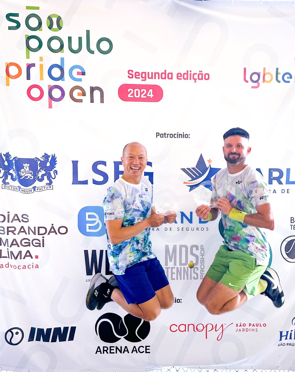 tennisbumdavid's tweet photo. Historic first ever @GLTAWorldTour  São Paulo Pride Open 2024 Doubles Champions 🇧🇷🎾🥇🥇 https://t.co/CZ9MHuVoxM