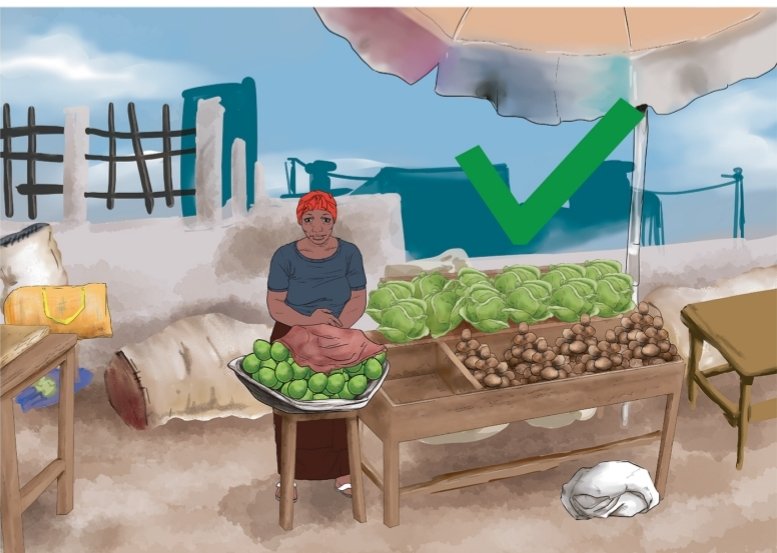 Before buying food,scan vendors surroundings.
Food markets contribute to food security &amp; should ensure all the food sold to consumers is safe.
Preventing foodborne &amp; zoonotic diseases.
Vendors practice good hygiene
#PNPLZERJISSA2024
#WorldFoodSafetyDay
<a href="/CmrZoonoses/">Programme Zoonoses 🇨🇲</a> 
<a href="/MinsanteCMR/">MinsanteCameroun</a>
