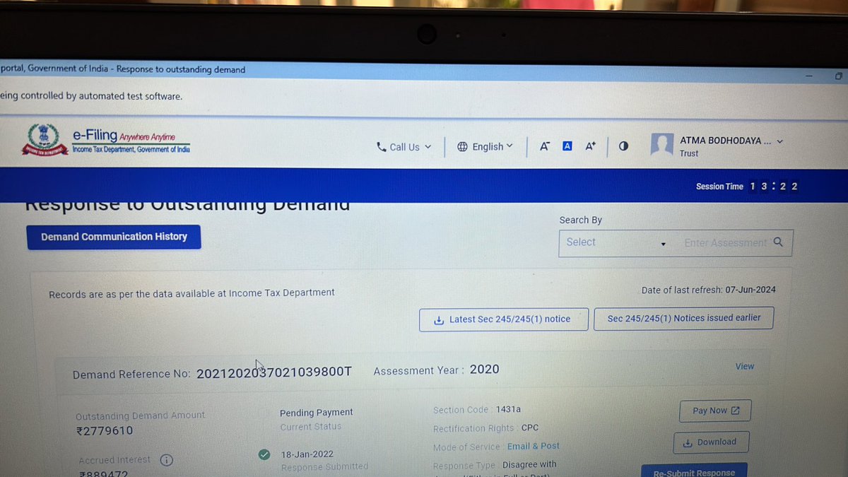 advdineshp's tweet photo. @IncomeTaxIndia 
The tool bar in income tax portal is not working for trust . Please enable as new forms for 10AB are to be submitted before 30-6-24 https://t.co/i4OthRk1ma