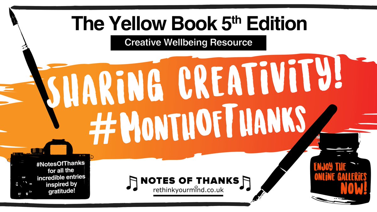 rethinkyourmind's tweet photo. Beginning a #MonthOfThanks! #NotesOfThanks for all the incredible Entries!๐
https://t.co/fybnzDbb6e
#TheYellowBook assessment process takes place over the month of June - TY @adamhorovitz @JosieDom Joy T Chance @kojicam_kp @WHLJohnston @ThePeonyGirl Emma Filby @South_Mill_Arts https://t.co/igXCp1A3W1