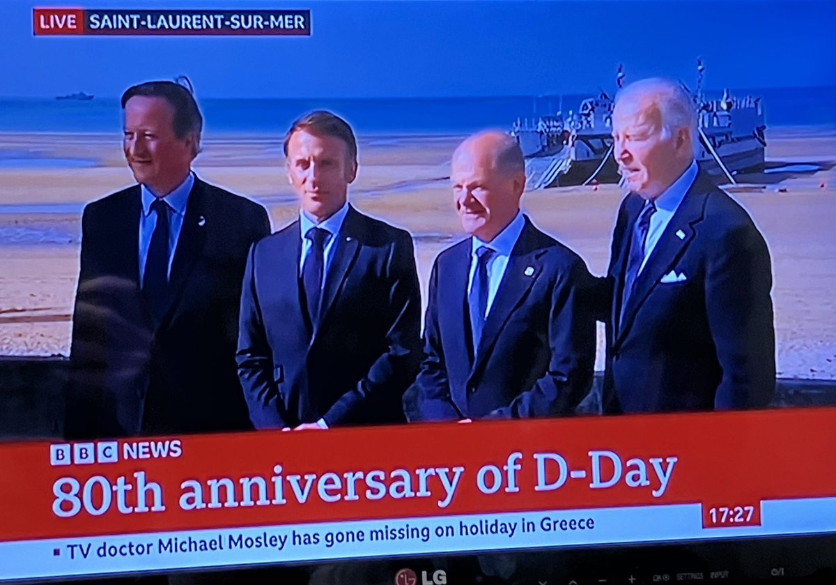The leaders of France, Germany and the USA and some bloke. The PM of the UK had other things to do. #SunakLiar #SunakIsALiar #ToriesAreDone