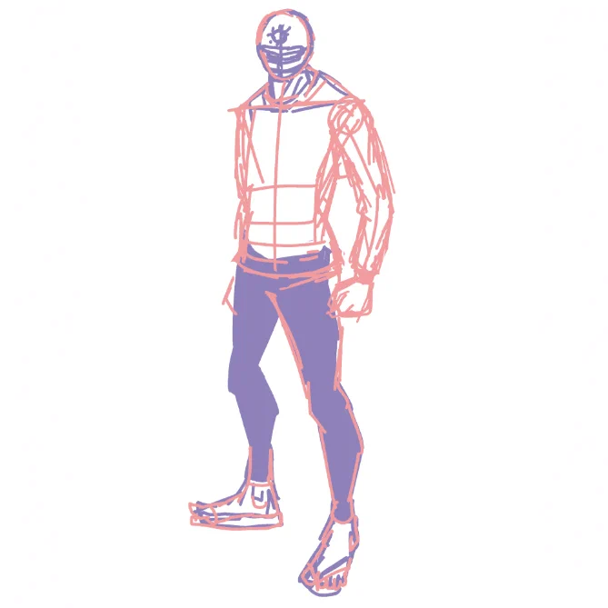 グッズ制作の際に描いたラフ案#サンレッド 