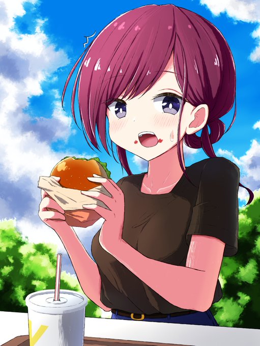 「blush food on face」 illustration images(Latest)