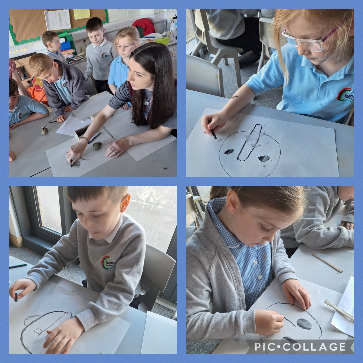 GarnockPrimary's tweet photo. We are still learning about visual elements with Miss Currie. Last week, we learned about form, using clay models, to look at where the shadows are. This week's focus was texture, using oil pastels and paints. #mixedmedia #visualelements #CreativityUnleashed @GarnockCampus https://t.co/SBmgbHY2cu
