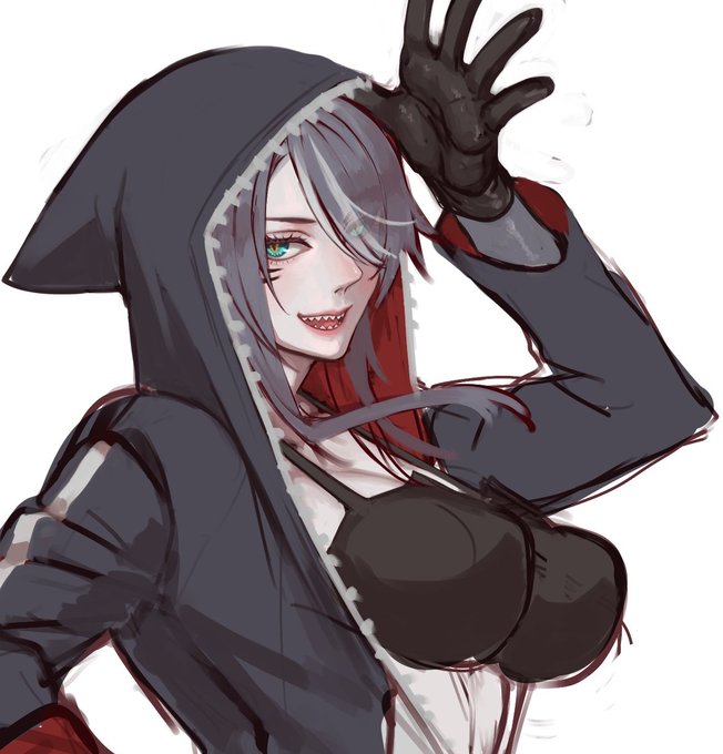 随分前に1回出したっきりの魔界の海でただゴミ拾いしてるだけな鮫のねーちゃん。身長が190もある(でかい) 