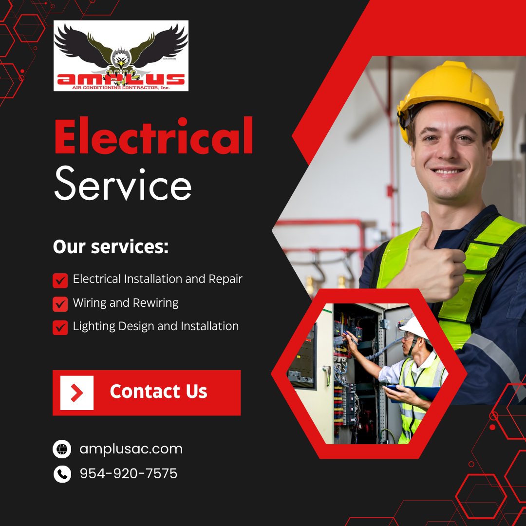 Amplusair's tweet photo. Power up with our expert electrical services – reliability you can count on.

#HVACSolutions #FloridaLiving #ComfortEverySeason #TopNotchServices #ElectricalServices #StayCool #HomeComfort #FloridaHVAC #ExpertTechnicians #CallNow #HVACexperts #EfficiencyMatters #ReliableComfort https://t.co/YHcB3O2SV7