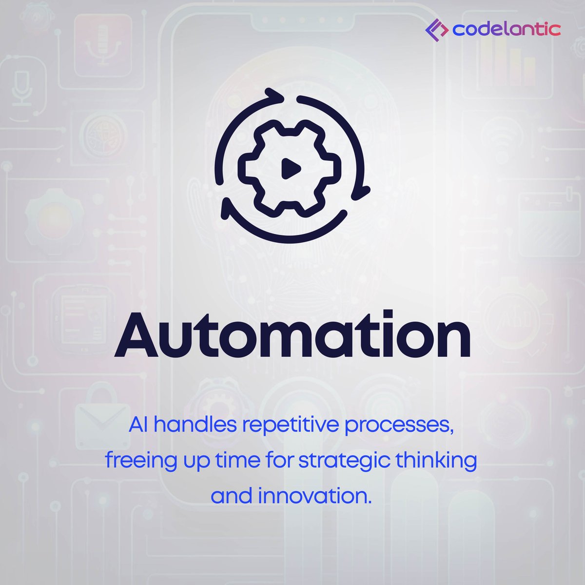 CodeLantic's tweet image. From boosting efficiency to revolutionizing accuracy, #AI is a gamechanger in the digital landscape. Explore the transformative benefits that AI brings to the table. At #Codelantic,