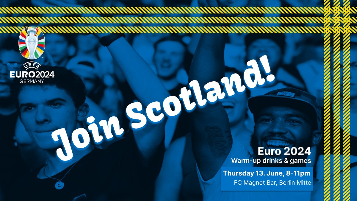⚽️ Warm-up for the Euro's with Scots in Berlin &amp; friends. Thu 13.6 for drinks/live music/games 🍺🎸bit.ly/EurosWarmUp #euro2024 #NoScotlandNoParty 🏴󠁧󠁢󠁳󠁣󠁴󠁿