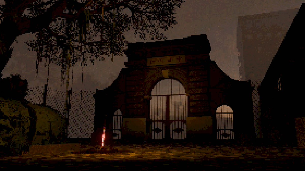 TheMightyFist's tweet photo. Alway thought my high school’s old gate looked like the checkpoint before a boss fight https://t.co/8eOPFWmwGD