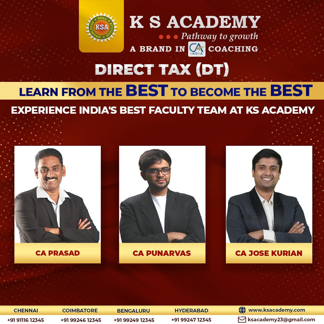 ksacademyca's tweet image. Mind-Blowing Classes for CA Intermediate May-2025 will commence from August month!

Get ready to experience High-Class CA Coaching from Highly Eminent and Experienced Faculty Members!

Register now; ksacademy.co.in

#caintermediateclasses #caintermediate #ksacademy