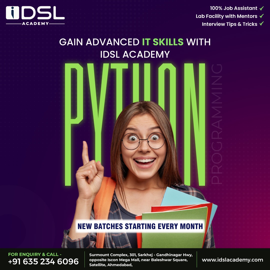 idslacademy's tweet photo. Unlock your future in tech with IDSL Academy! 🚀 Enroll in our Python Programming course and master one of the most in-demand skills.

📞 +91 63523-46096

#IDSLAcademy #InDemandSkillsLearning #pythonprogramming #python #courses #Enrollnow #ahmedabad https://t.co/zxi2MmREk3