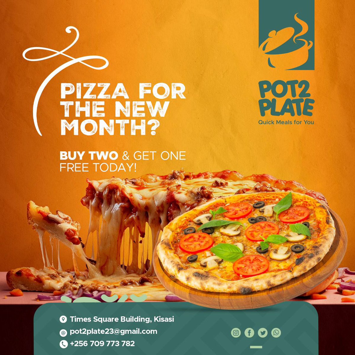 pot2platefoods's tweet photo. Pizza π discount for your Friday yumminess ππ½
Buy 2 & get 1 free.
Call for orders & deliveries: 0709 773 782
#Pizza #PizzaDiscount https://t.co/NOKPLsQ74y