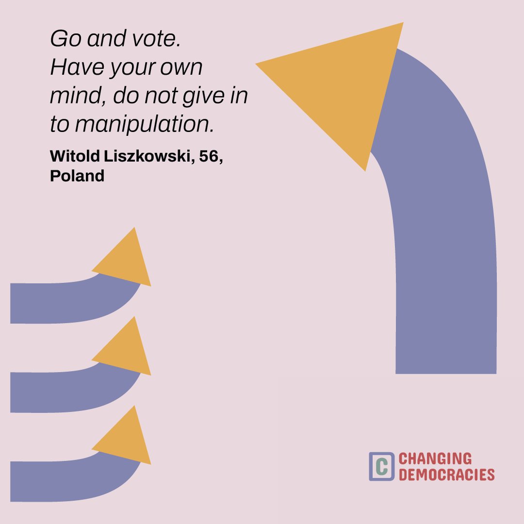 It's #EUelections week! Have you voted yet? 

Witold warns against voting for people who try too hard to please you – read his full quote here: instagram.com/p/C4y0oGIIAYV/
#ChangingDemocracies