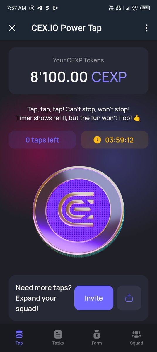 Mr_Bee_loved's tweet photo. @cex_io Start tapping https://t.co/RmnGzP06Go
