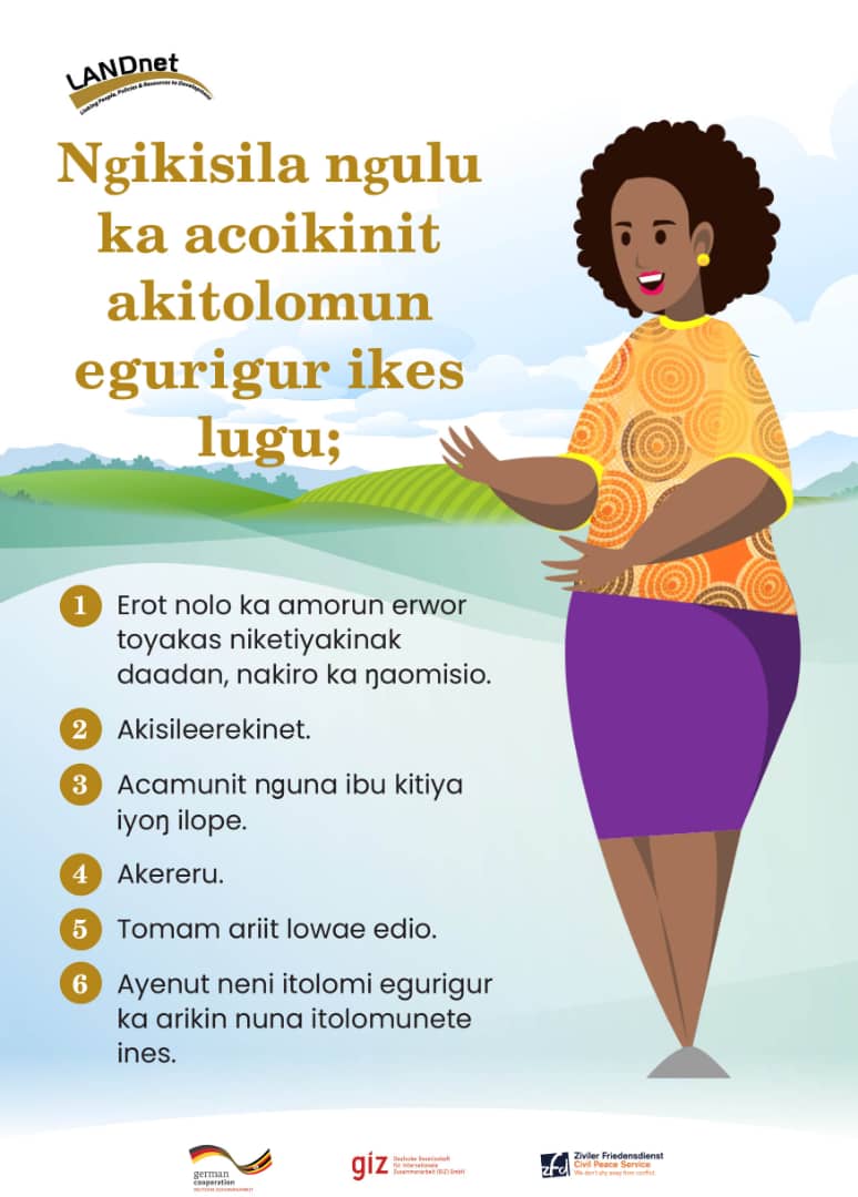 landnetug's tweet photo. Guess what? We are not done yet! Stay tuned for translated posters on Conflict Sensitive Land Governance In Acholi, Ateso and Ngakarimojong. Here is a snippet of one translated to Ngakarimojong. @giz_gmbh @giz_uganda #peace #conflictsensitivity https://t.co/FmyLlbRupm